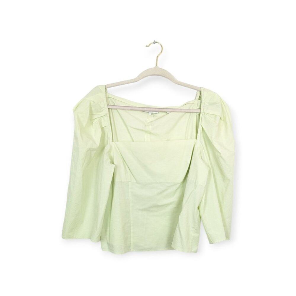 Vince Honeydew Draped Long Sleeve Square Neck Top
